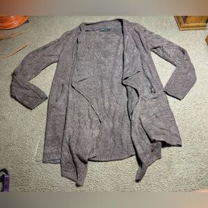 Barefoot Dreams Brown Fuzzy Open Front Cardigan Women’s Size Meidum
